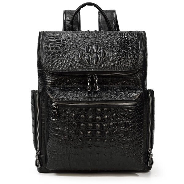 Pattern Backpack Top Layer Cowhide