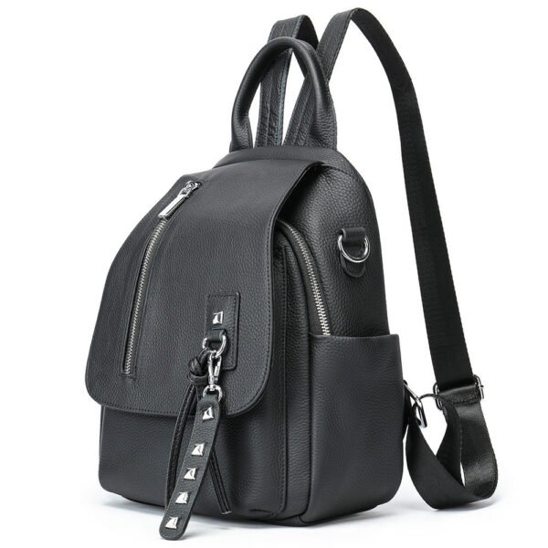 Women's Casual Simple Leather Backpack - Image 5