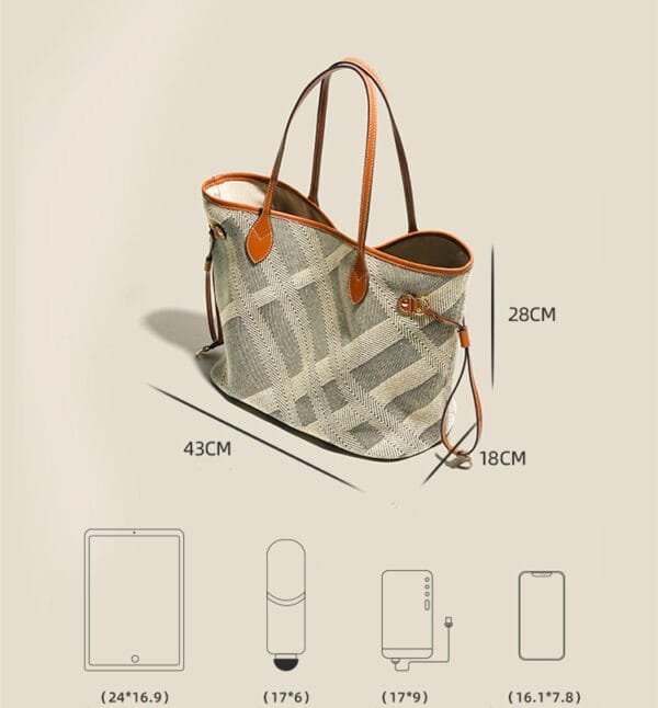 Casual Shoulder Large Capacity Canvas Bag - Image 5