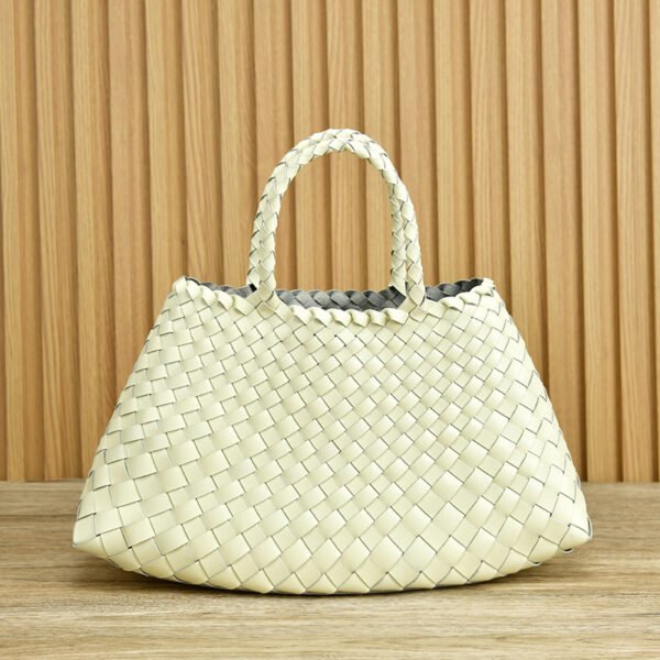 Braided Baotou Layer Cowhide Pure Handmade Basket Bag - Image 8