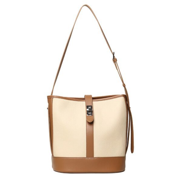 Women's Large-capacity Simple Cowhide Hit Color Crossbody Shoulder Bag - Image 5