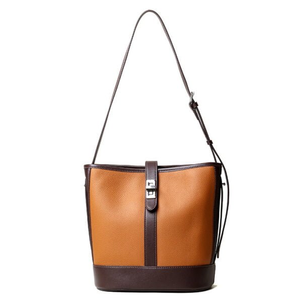 Women's Large-capacity Simple Cowhide Hit Color Crossbody Shoulder Bag - Image 4