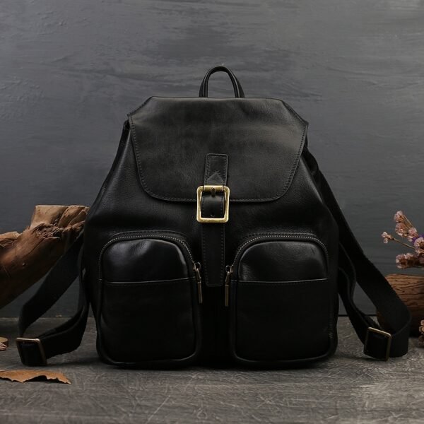 New Genuine Leather Retro Large Capacity Women's Backpack - Image 6