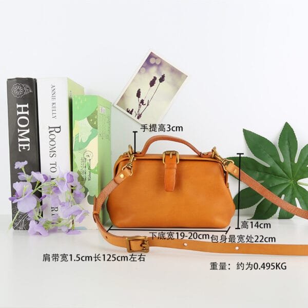 Botanical Tanned Hand Bill Shoulder Bag Large Capacity Texture - Image 5