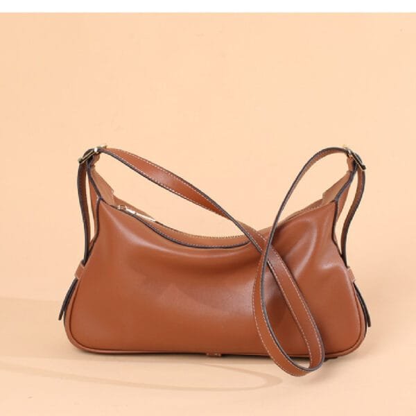 Casual Soft Leather Underarm Portable Crossbody Shoulder Bag - Image 8