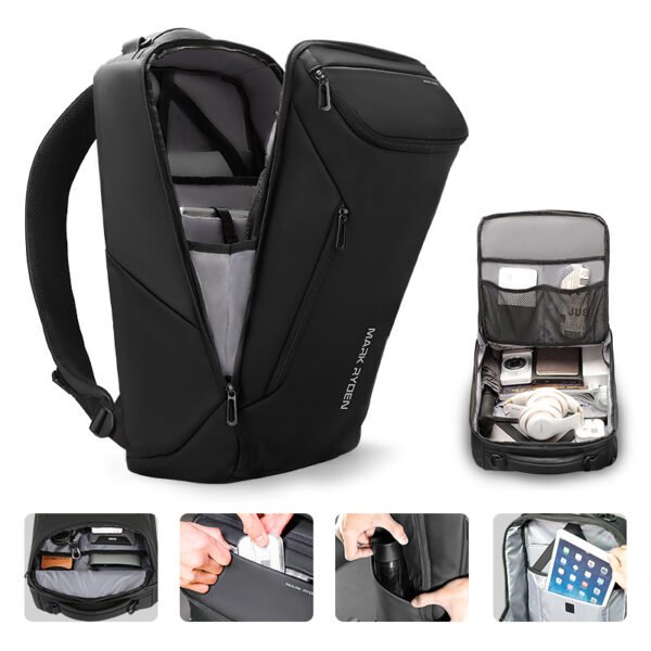 Anti-thief Fashion Men Backpack Multifunctional Waterproof Laptop Bag USB Charging Travel Bag - Image 10