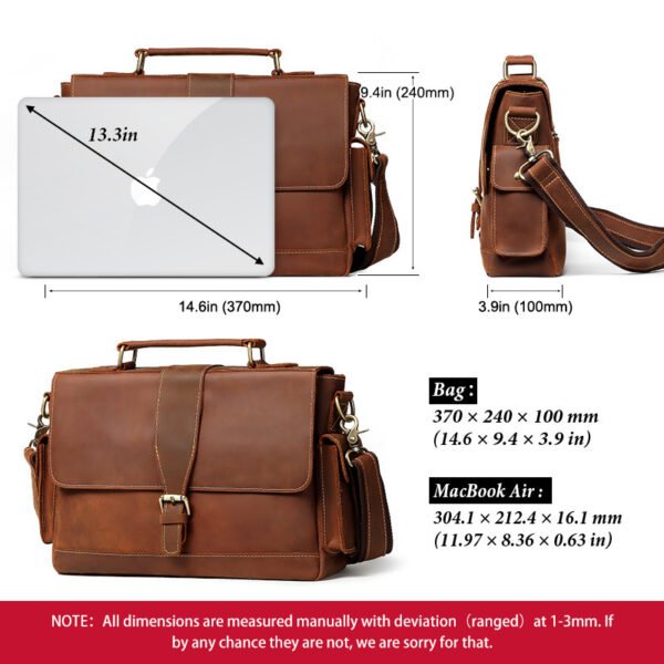 Business leather men's briefcase - Image 3