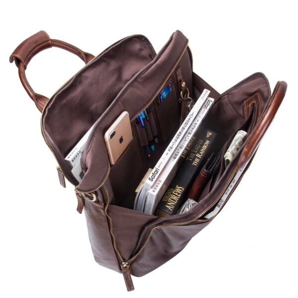 Casual Leather Business Briefcase Large Capacity Men's Shoulder Bag - Image 5