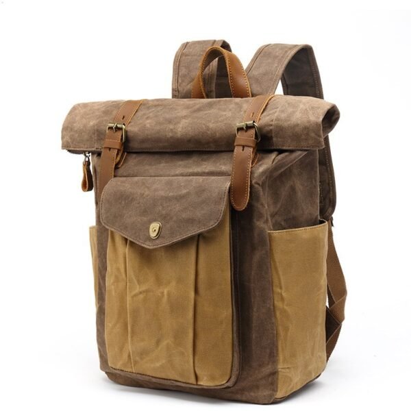 Retro Male Travel Backpack Travel Student Bag - Image 4