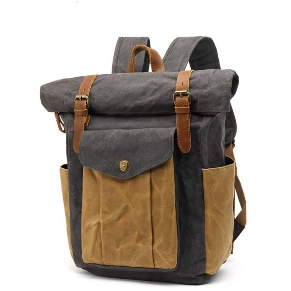 Retro Male Travel Backpack Travel Student Bag - Image 2