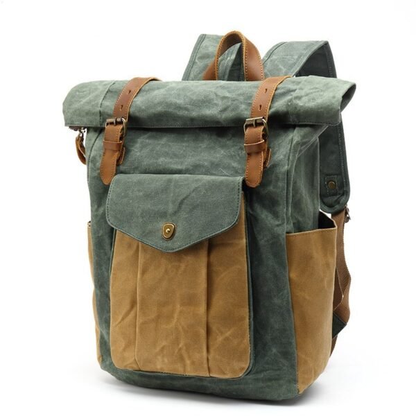 Retro Male Travel Backpack Travel Student Bag - Image 3