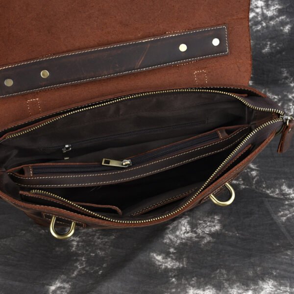 Leather Retro Men's Bag Briefcase Single Shoulder Messenger - Image 3