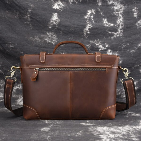 Leather Retro Men's Bag Briefcase Single Shoulder Messenger - Image 5