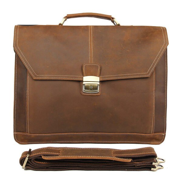 Crazy Horse Leather Briefcase - Image 3