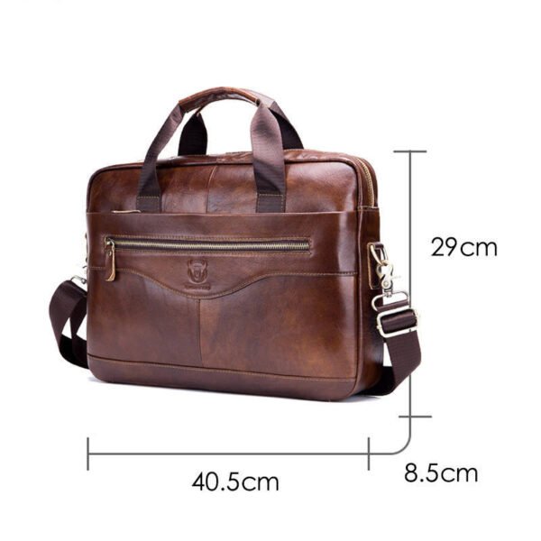 Captain Cattle Leather Goods Laptop Computer Briefcase Men's Leather Shoulder Messenger Bag Top Layer Cowhide Business Briefcase - Image 6