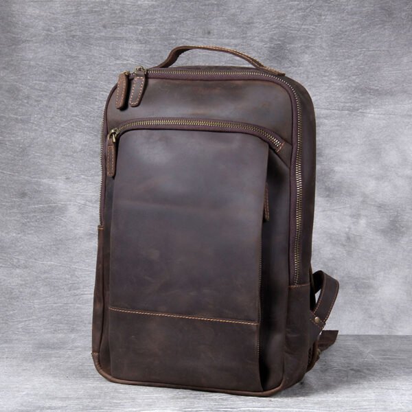 Vintage Crazy Horse Skin Backpack - Image 5