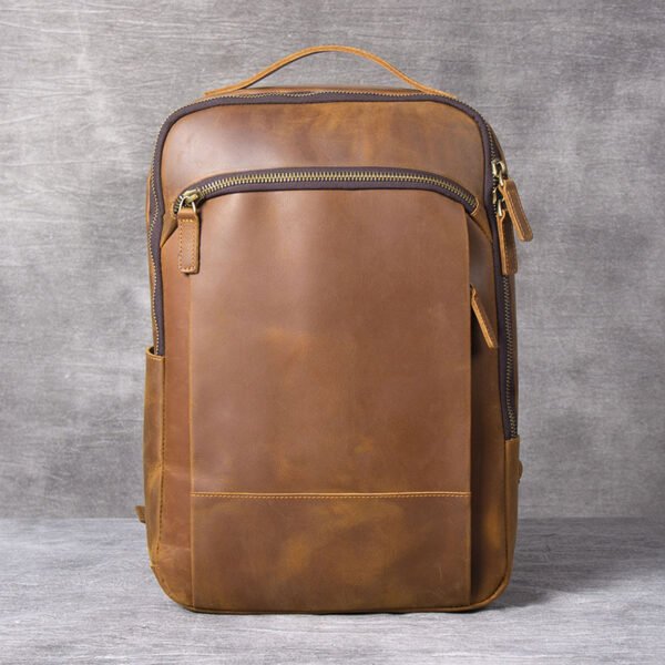 Vintage Crazy Horse Skin Backpack - Image 6