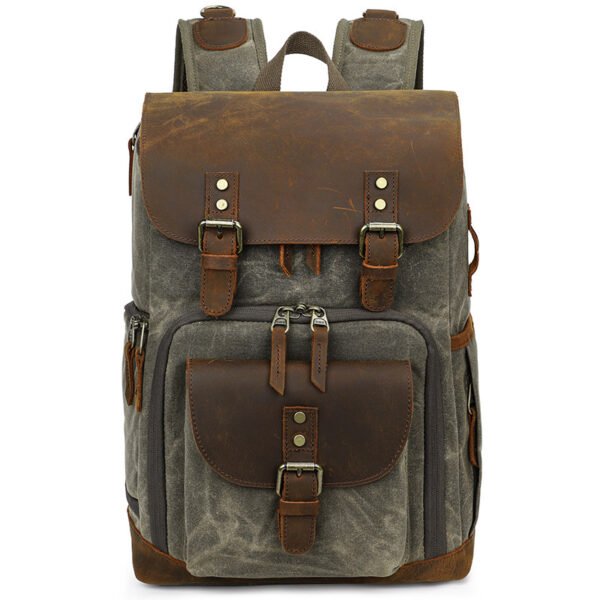 Casual Shoulder Camera Bag Hit Color Waterproof Canvas Slr Digital Bag Retro Hit Color Camera Backpack - Image 4