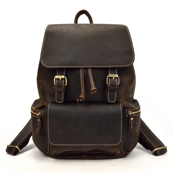 Men's Crazy Horse Leather Backpack - Image 2