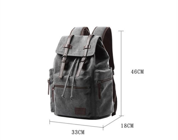 Canvas Backpack Men's Fashion Trend Casual Travel Bag - Image 3