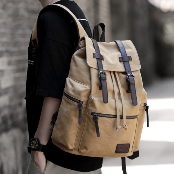 Canvas Backpack Men's Fashion Trend Casual Travel Bag - Image 10