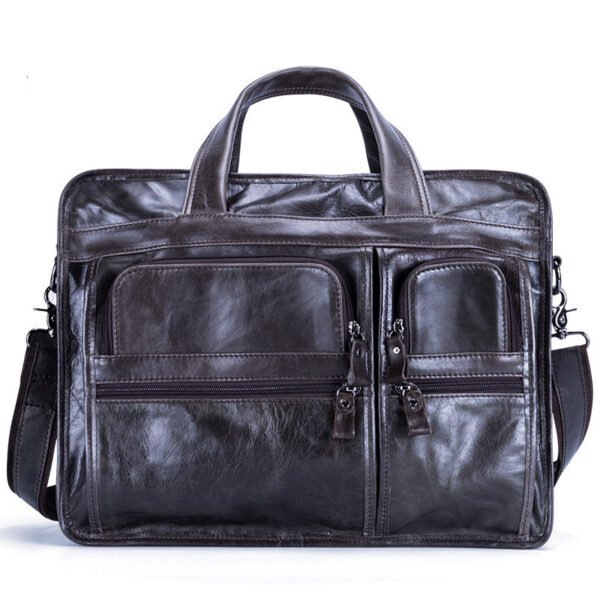 Casual Retro Leather Men's Briefcase Handbag - Image 5