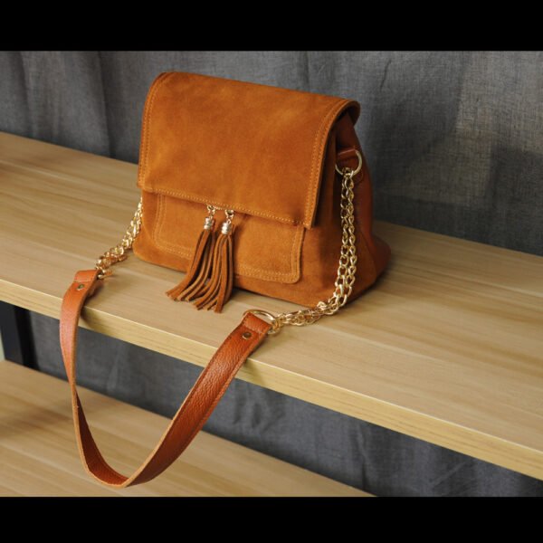 Women'S Leather Folding Cover Crossbody Bag, Tassel Pendant Crossbody Bag, One Piece Wholesale