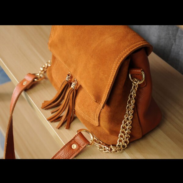 Women'S Leather Folding Cover Crossbody Bag, Tassel Pendant Crossbody Bag, One Piece Wholesale - Image 2