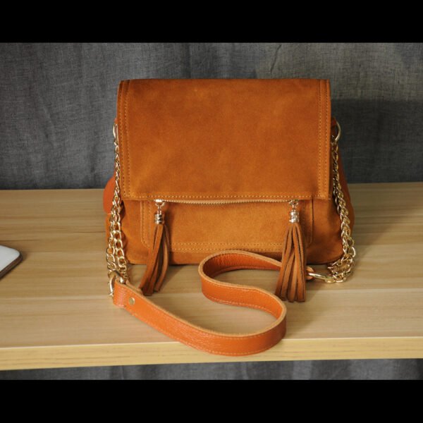 Women'S Leather Folding Cover Crossbody Bag, Tassel Pendant Crossbody Bag, One Piece Wholesale - Image 4