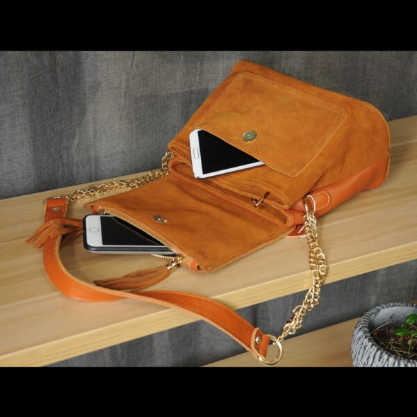 Women'S Leather Folding Cover Crossbody Bag, Tassel Pendant Crossbody Bag, One Piece Wholesale - Image 3