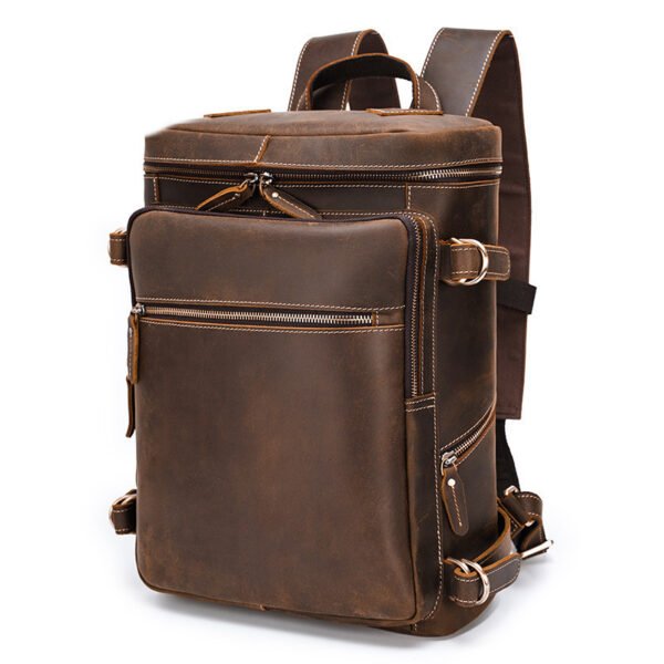 Retro Crazy Horse Leather Men's Large Capacity 16-inch Computer Bag - Image 4