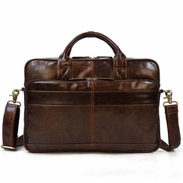 Vintage Men's Briefcase Genuine Leather Business Commuter Bag Crazy Horse Leather - Image 6