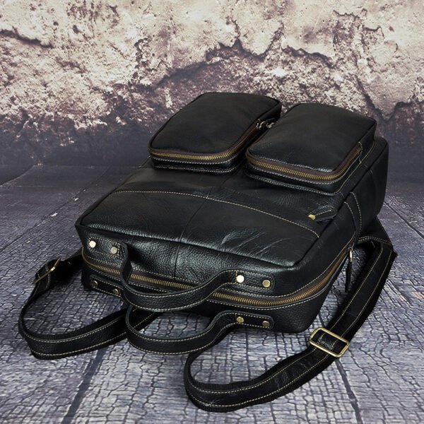 Leather Shoulder Bag youth fashion top leather backpack - Image 2