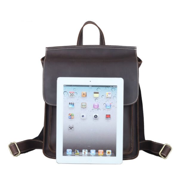 British College style leather backpack - Image 5