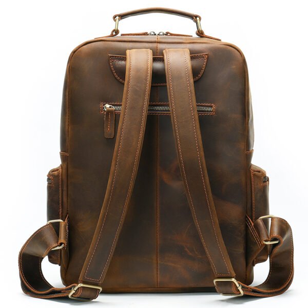 Leather Crazy Horse Backpack Business Large Capacity Travel Bag - Image 2