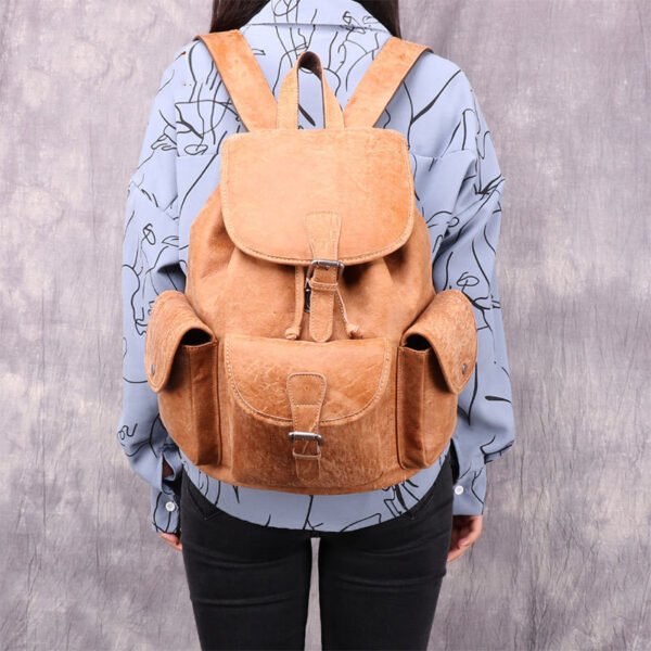 Vintage leather casual backpack - Image 2