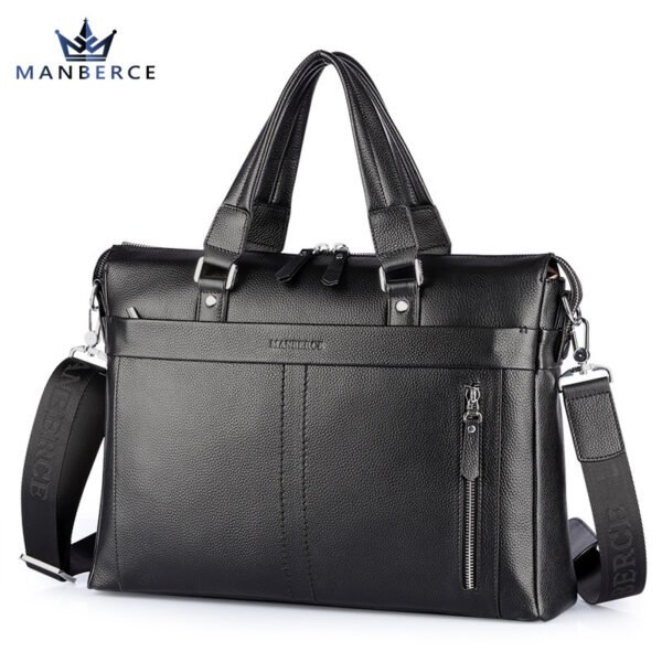 Manbers brand real leather business and leisure handbag official document of Baotou layer men's single shoulder large capacity package - Image 6