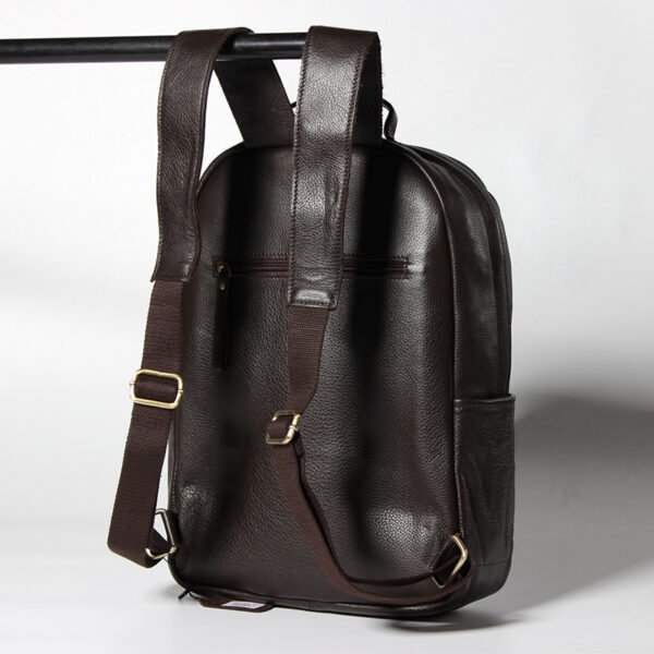 The factory sells leather double shoulders, Baotou layer cowhide, European and American men's backpack, high grade travel and leisure men's bags wholesale - Image 2