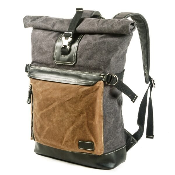 Contrast Color Pepper And Salt Scroll Backpack - Image 3