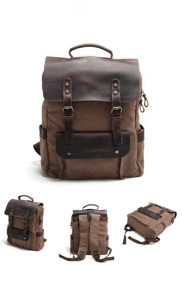 Vintage canvas backpack - Image 5