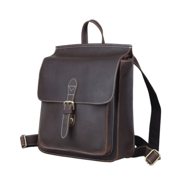 British College style leather backpack - Image 4