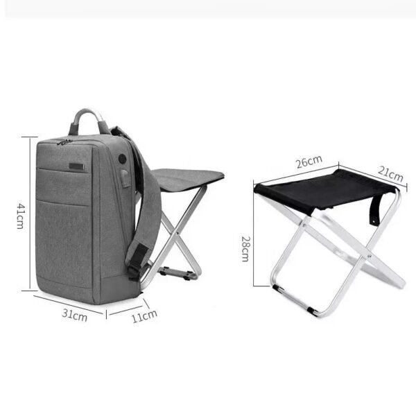 Travel Backpack men's business multifunctional 15 inch computer bag with stool USB charging leisure backpack - Image 4