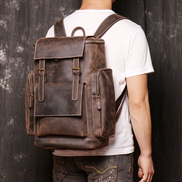 Men's Backpack Crazy Horse Leather - Image 3