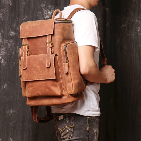 Men's Backpack Crazy Horse Leather - Image 2