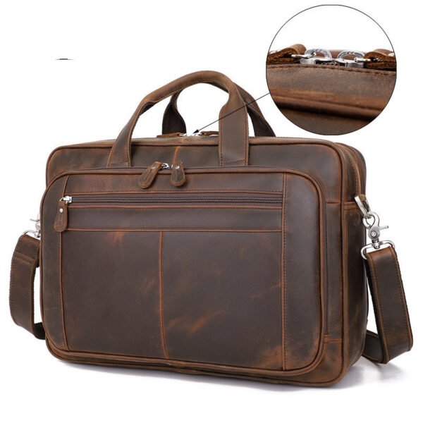 Top Qaulity Brand Briefcase Bag For Men Male Business Bag Vintage Designer - Image 3