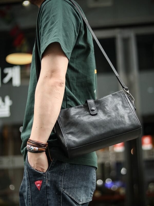 Cowhide One Shoulder Diagonal Fashion Bag - Image 2