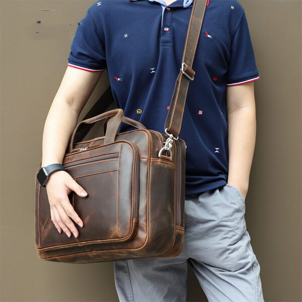 Top Qaulity Brand Briefcase Bag For Men Male Business Bag Vintage Designer - Image 5