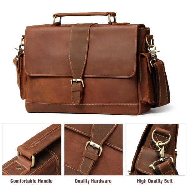 Business leather men's briefcase - Image 5