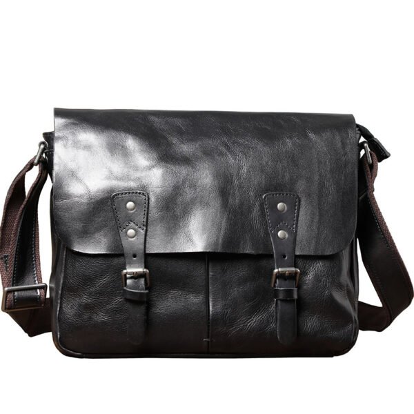 Casual Top Layer Leather Briefcase - Image 4