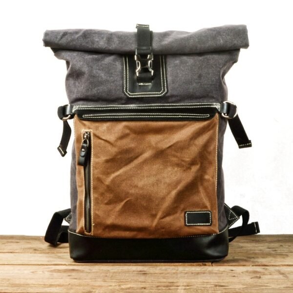 Contrast Color Pepper And Salt Scroll Backpack - Image 4